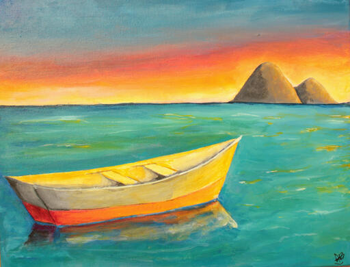 Ana Beatriz Oliveira, Passeio Marítimo, 30 x 40 cm, acrílica sobre tela, 2026.