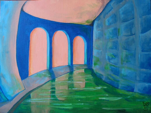 Ana Beatriz Oliveira, Azul, “Série Cores”, acrílica sobre tela, 30 x 40 cm, 2026.