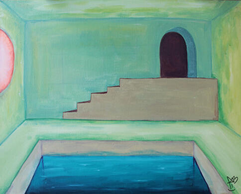 Ana Beatriz Oliveira, Verde, “Série Cores”, acrílica sobre tela, 40 x 50 cm, 2026.